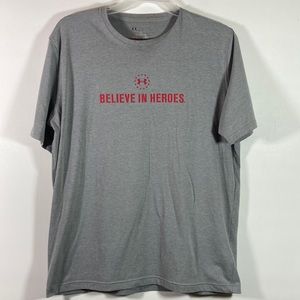 Heat Gear Men Short Sleeve Gray Tee Shirt Size XL